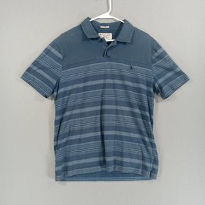 Penguin By Munsingwear Shirt Mens L Slim Blue Stripe Short Sleeve Polo Shirt